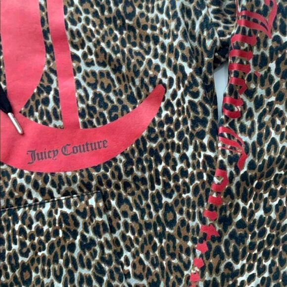 NWT JUICY COUTURE Graphic Hoodie Leopard - Picture 2 of 3